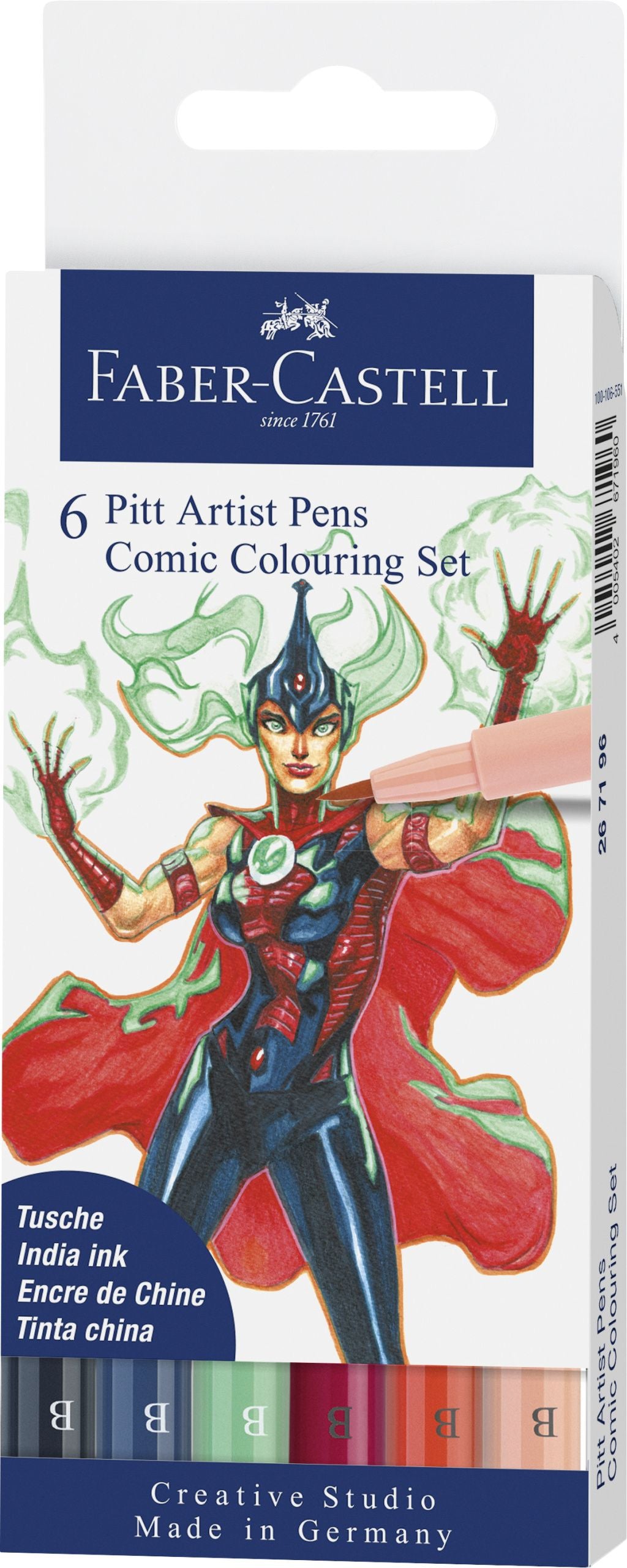 PITT ARTIST PEN SET 6 BUC COMIC FABER-CASTELL PITT ARTIST PEN SET 6 BUC COMIC FABER-CASTELL